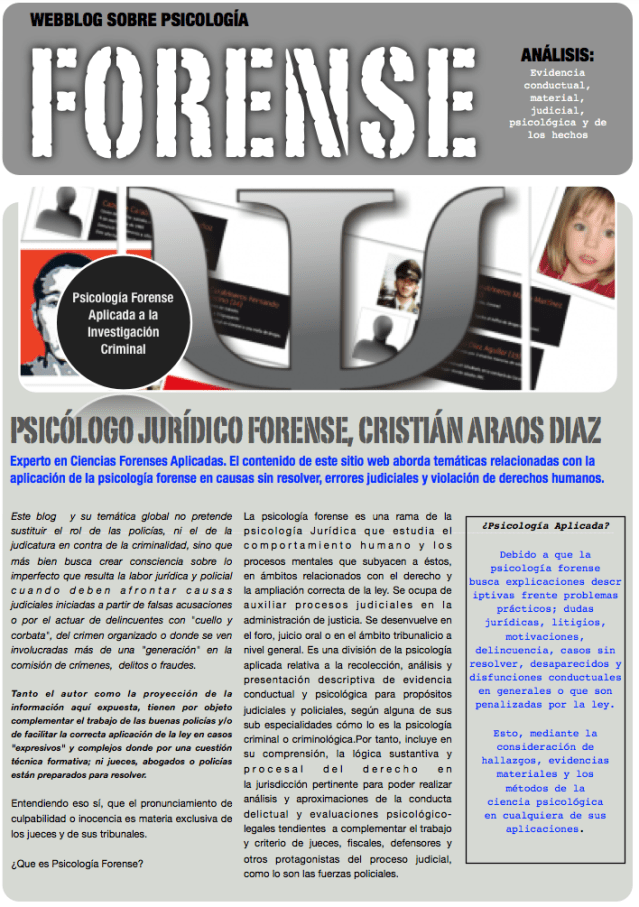 Psicologia juridica forense y psicologia forense blog de psicologia forense, propiedad de Cristian Araos Diaz